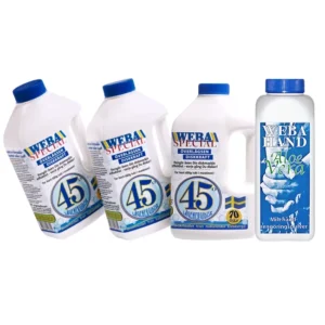 3 st WEBA Special maskindiskmedel + 0,5 Kg WEBAHAND Fritt levererat.